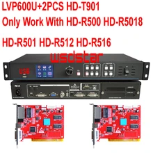 LVP600U+ 2 шт. HUIDU T901 USB поддержка JPG/mp4 светодиодный видеопроцессор вход USB/HDMI/DVI/VGA/CVBS поддержка P3.91 P5 светодиодный экран дисплея