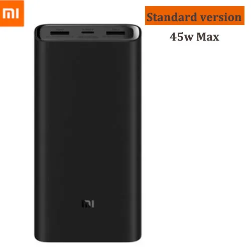 45W 20000 мАч Xiao mi power Bank 3 50 Вт/45 Вт mi power Bank тройной USB выход USB-C 50 Вт Двусторонняя Быстрая зарядка для iPhone Macbook Pro ноутбука - Цвет: 45W
