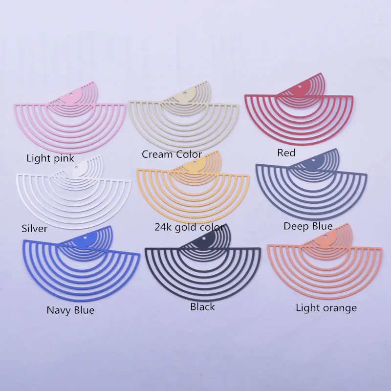 30pcs AB6412 32*45mm 황동 페인트 큰 팬 모양의 매력 얇은 펜던트 DIY 쥬얼리 귀걸이 결과