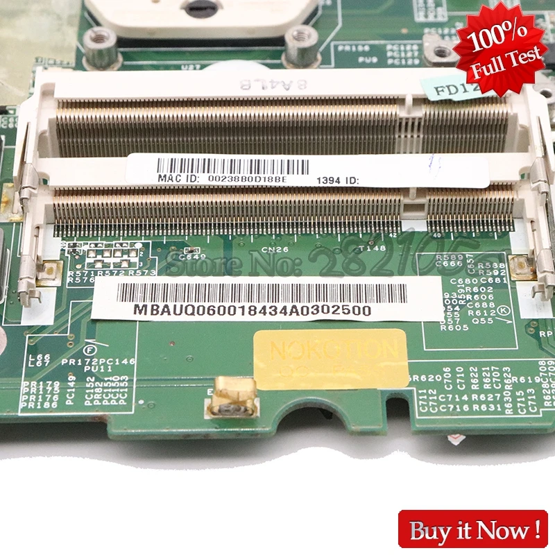 Материнская плата NOKOTION MBAUQ06001 MB. Auq06001 DA0ZK3MB6F0 для ноутбука Acer aspire 6530 DDR2 Бесплатный