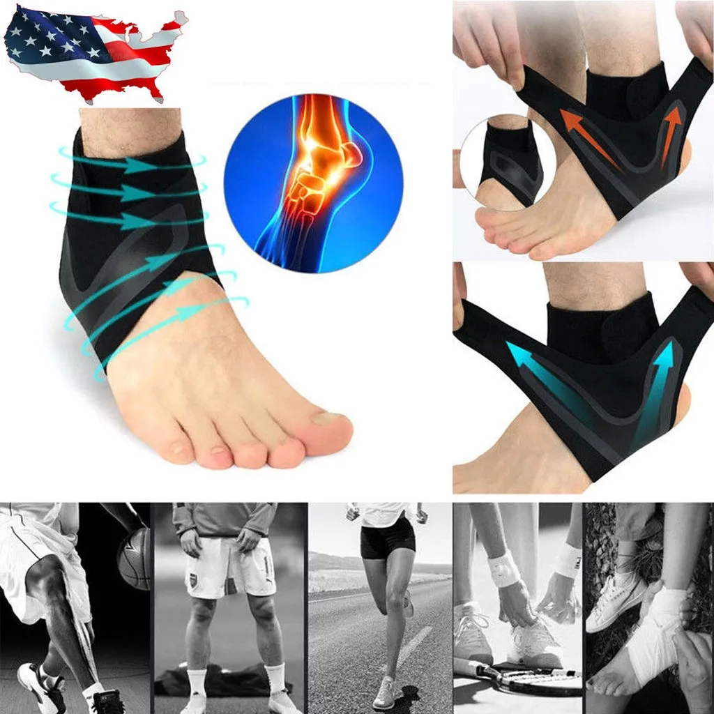 Adjustable Ankle Foot Support Elastic Brace Guard Football Basketball Sock Athletic Tape Bandage 31 | Спорт и развлечения