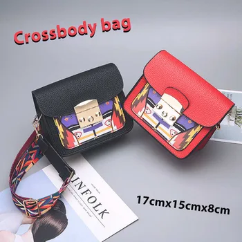 

Mini Pu Leather Bag for Women Shoulder Bags Hip Hop Woman Messenger Bag Crossbody 2020 New Colorful Wide Strap Black Ladies Flap
