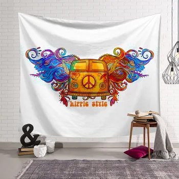 

Colorful Peace Car Tapestry 3D Printing Tapestrying Rectangular Home Decor Wall Hanging 01