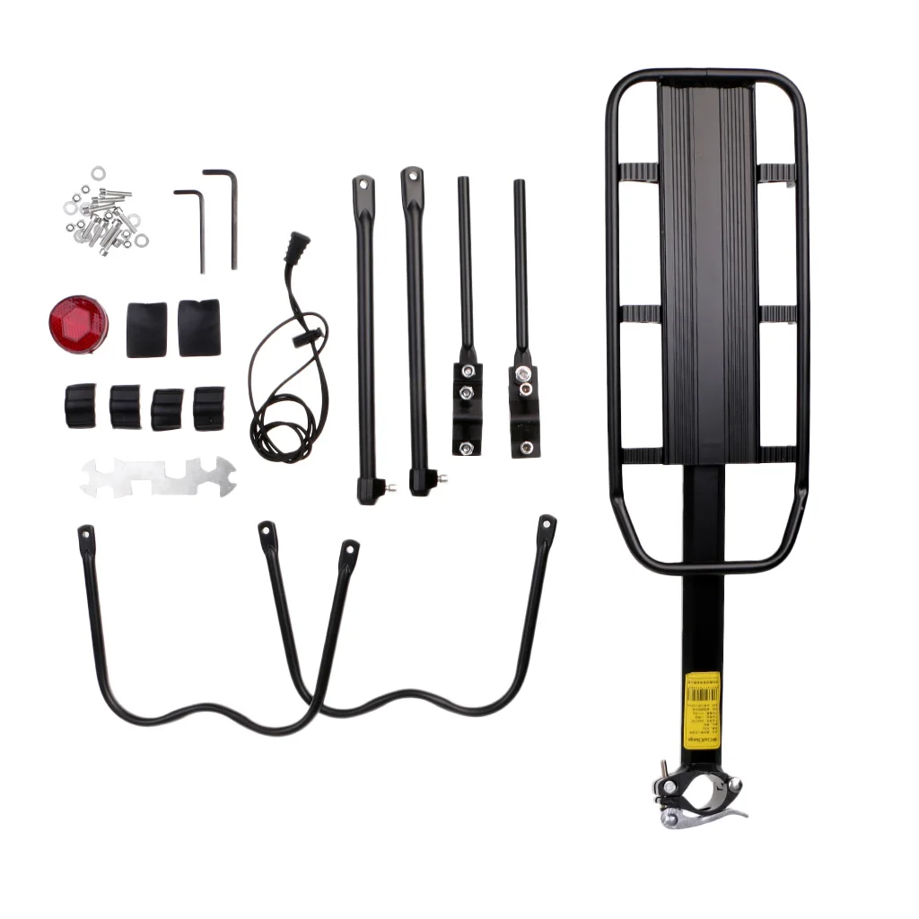 Bicycle Touring Carrier with Carrier Rack for Non-Disc Brake Mounts Frame-Mounted for Heavier Top & Side Loads Bike Cargo Racks