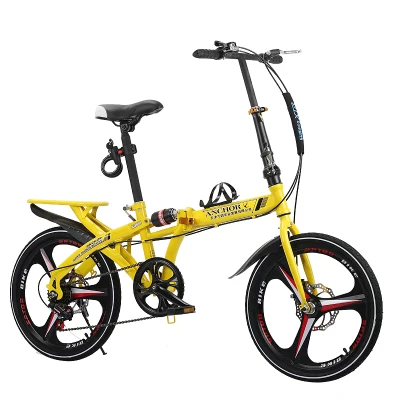 Бренд мужской BMX велосипед 20 дюймов графит для колес стальная рама мягкий-хвост дисковый тормоз складной Bicicleta детский Дамский велосипед - Цвет: 3 cutter yellow