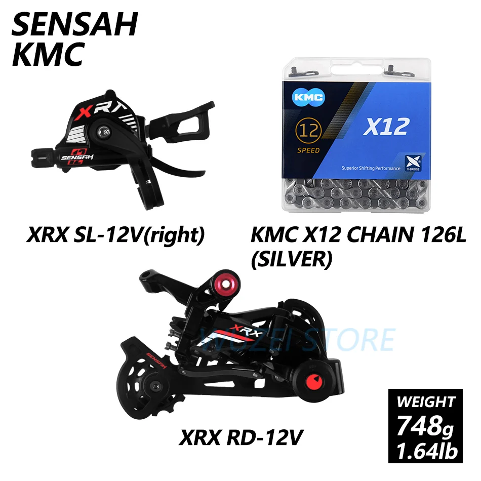 SENSAH XRX 1x12s Набор 170/175 мм шатуны XD маховик KMC цепь GXP Кривошипные звездочки переключатели для горного велосипеда комплект для M9100 - Цвет: XRX and 12KMC Silver