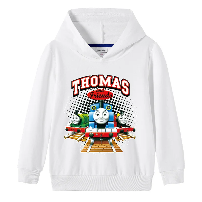 Kids Sweater Thomas and Friends Cartoon Boys Pure Cotton Hooded Pullover Tops
