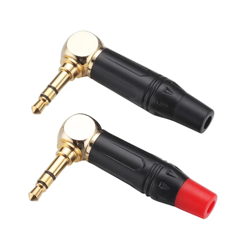 100pcs lot Right Angle 3 5mm 3 Poles Stereo Male Plug Gold Plated Soldering 3 Pins 3 5mm Stereo Plug DIY Headphone Jack