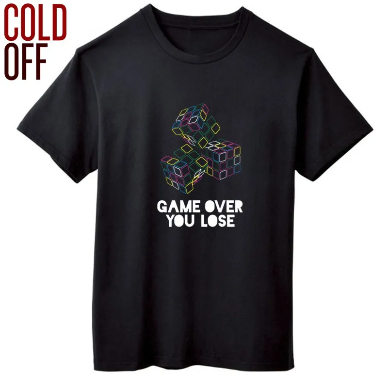 

COLD OFF 100% cotton game over you lose funny print men T shirt casual cube short sleeve men tshirt o-neck t-shirt men tee shirt