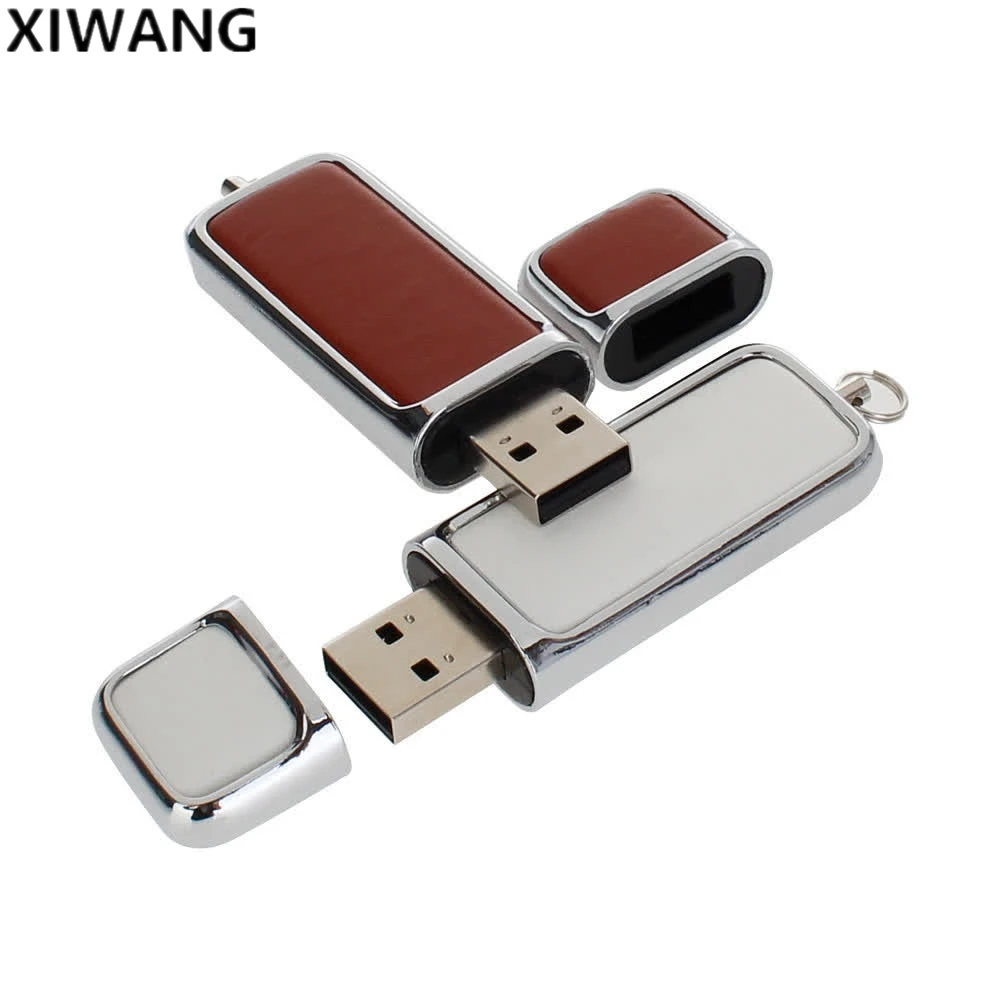 Водонепроницаемый usb 2,0 металлический кожаный usb флэш-накопитель 4 ГБ 8 флэш в виде ключа кольцо 16 ГБ 32 ГБ 64 Гб Флешка в подарок 128 ГБ Флешка Бесплатный Пользовательский логотип