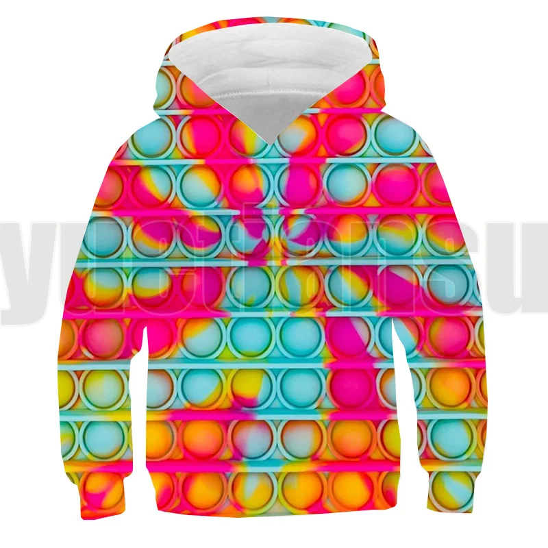 hoodies for a boy 3D Funny Clothes Anime Rainbow Bubble Hoodie Men Oversize Sweatshirt Family Games Pullover Kids Streetwear Pop Fidget Children free children's hoodie sewing pattern