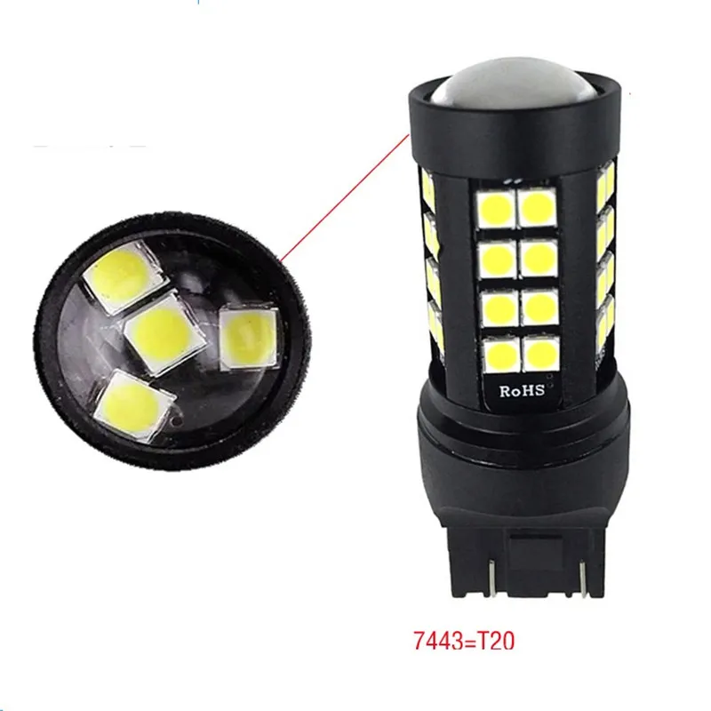 2 шт. T20 7443 7440 W21/5 Вт 33 SMD 3030 светодиодный красный, белый автомобильные габаритные огни стоп-сигналы противотуманные Автомобильные фары поворотники белый цвет красный, желтый 12V