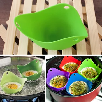 

4Pcs Silicone Egg Poacher Cook Poach Pods Cookware Kitchenware Tools Baking Cup