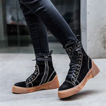 

BBZAI New pattern Europe and America Genuine leather Women's Boots 5cm High-heeled shoes comfort Fashion Show USA 3-7 8