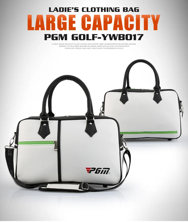 PGM Golf Bag Portable Large Capacity Lady Golf Clothes Bag Litchi Pu Bag Put Shoes Clothes YWB017