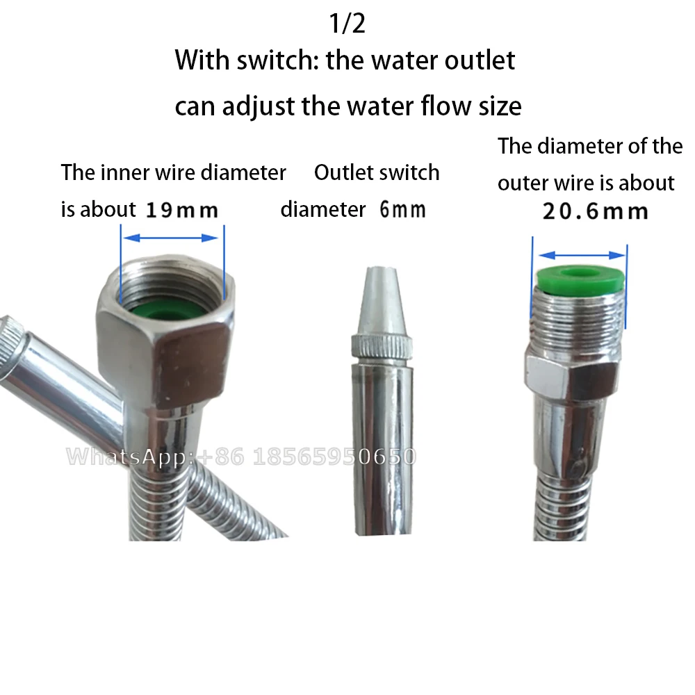 1/2"1/4" 3/8" Metal Flexible Water Oil Coolant Pipe Hoses Lathe Cooling Round Nozzle With Rotary Switch For CNC Machine 6
