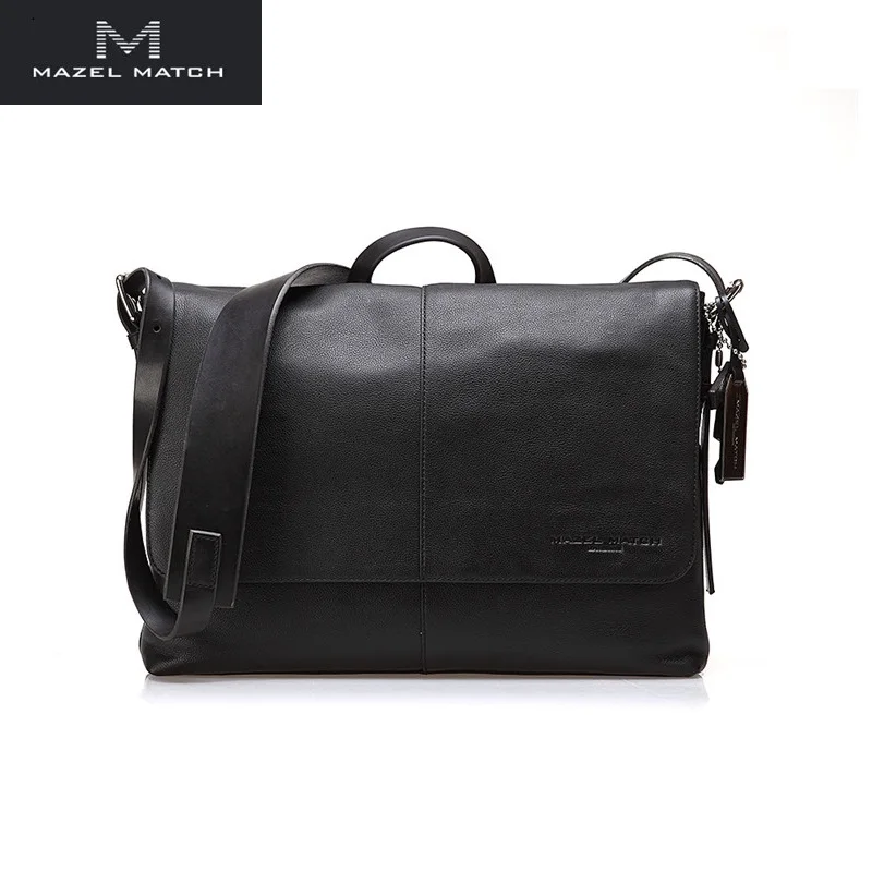 Chic Brand Designer Genuine Soft Leather Men's Working Handbag Authentic Real Cow Skin Male Large Cross Shoulder Messenger Bag |