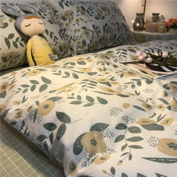 

Bedding Ins Small Fresh American Pastoral Style Four-piece Set 2020 New Pure Cotton Floral Quilt Cover Printed Twill Cotton
