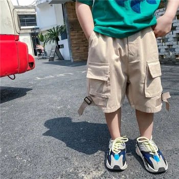 

80-140cm Short Pants for Boy Clothes Casual Pocket Pants Children's Short Pants Trunks Baby Girls Fashion Cargo Short Trousers