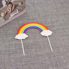 Вставка декоративная открытка Радуга мультфильм Красочные Прекрасные топперы для десерта для именинного пирога украшения