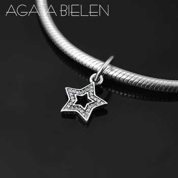

Hot wholesale 925 Sterling Silver DIY charming stars shape Pendants Jewelry making Beads Fit Original Pandora Charm Bracelet