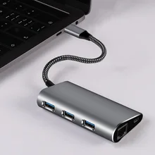 Usb-хаб USB C type c к Gigabit Lan Мульти USB 3,0 RJ45 адаптер для MacBook Pro samsung Galaxy S9 S10 Thunderbolt 3