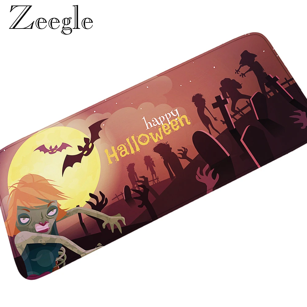Halloween Carpet Kitchen Rug Long Rectangle Hallway Carpet Anti-slip Bathroom Doormat Indoor Rug Absorbent Bedside Carpet Mat