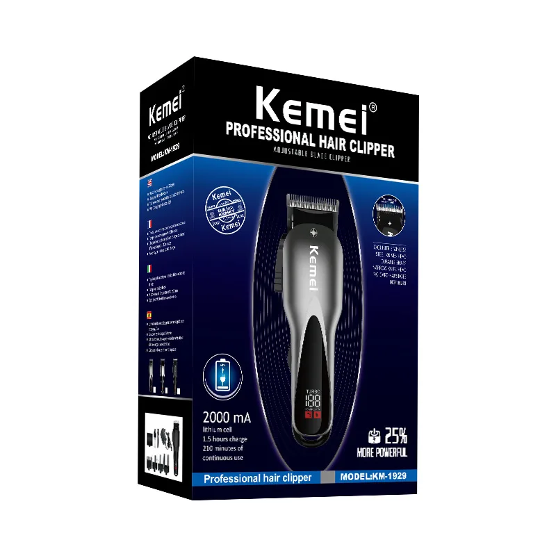 Машинка для стрижки волос Kemei 100 240 В профессиональная электрическая машинка с ЖК