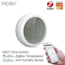 Tuya Smart ZigBee Smart Temperature And Humidity Sensor With LCD Display Battery Powered With Smart Life App Alexa Google Home