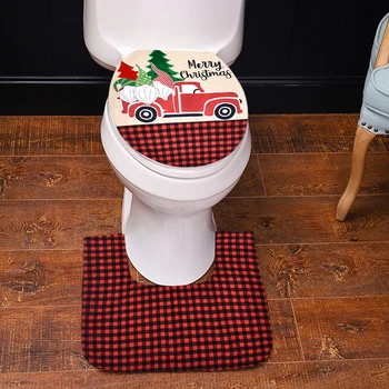 

Party Home Decoration Supplies Gift Bathroom Toilet Foot Pad Seat Cover Cap Christmas Festival Decor Accessories