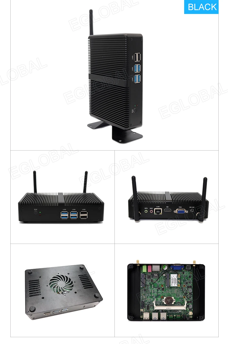 Процессор EGlobal fanless Nuc Intel i7 i5 7200U i3 7100U DDR3L память Мини ПК Windows 10 Linux мини настольный компьютер 4 к HTPC HDMI VGA 300 м Wi-Fi