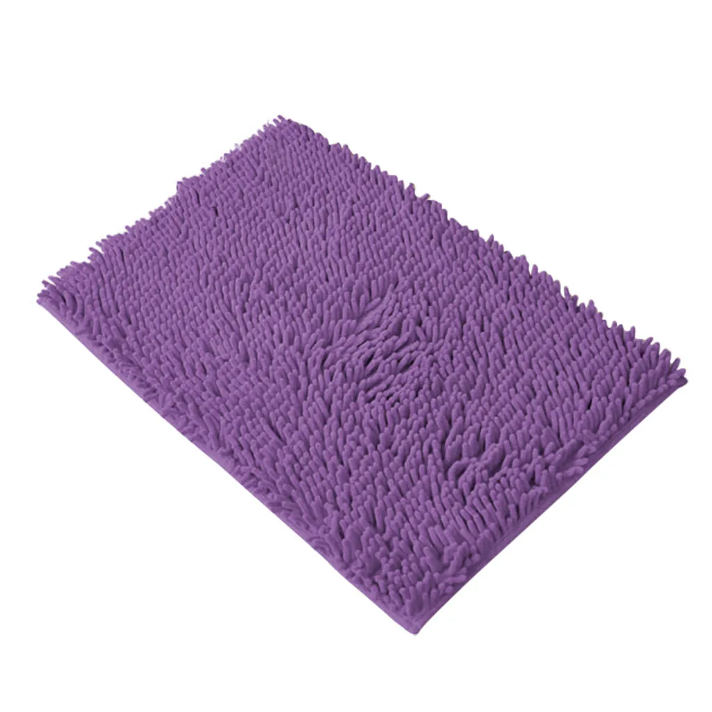 Напольный коврик из синели, нескользящий коврик для гостиной, спальни, ванной комнаты, коврик с рождественским дизайном, tapis cuisine 60x40cm#0938 - Цвет: Фиолетовый