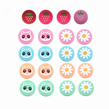 

Panda Strawberry Flower Thumb Stick Grip Cap Joystick Cover For Nintendo Switch Lite Joy-Con Controller Silicone Thumbstick Case