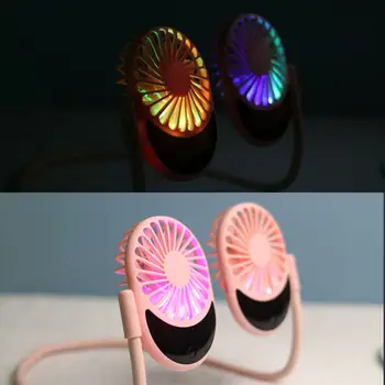 

USB Rechargeable Portable Fan Mini Handheld Neck Fan Air Conditioner Cooler 3 Speed Adjustable for Home Office Use
