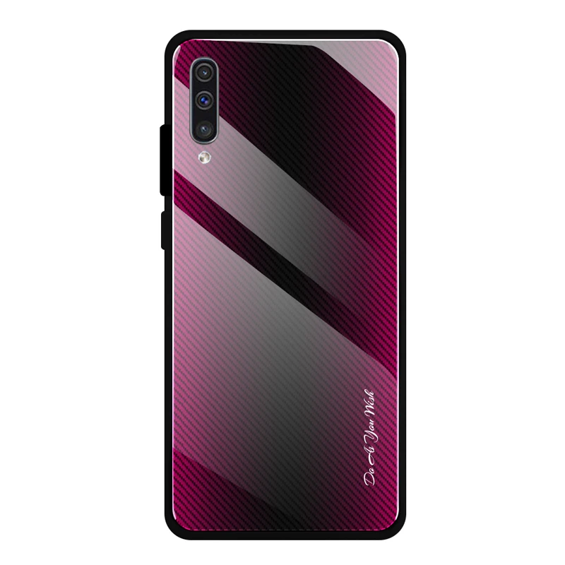 Print 04 Градиентное стекло+ ТПУ задняя крышка для samsung Galaxy A10 A20 A30 A50 A70 A80 A90 S10 S10+ Plus Lite Note 9 10 Pro Чехол для телефона - Цвет: Print 04