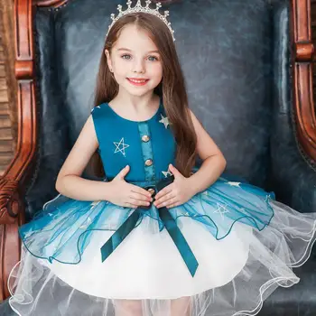 

Children's flower Dresses Princess Girl Star Mesh Dress Flower Girl Dress