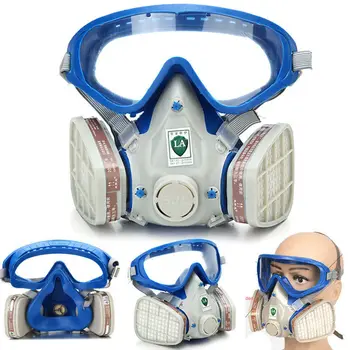 

Protective Safety Face Mask Gas Mask Goggles Prevention Filtration Respirator Activated Carbon Dustproof Gas Masks Shield