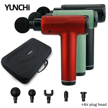 

Electric Muscle Massage Gun Deep Tissue Massager Therapy Gun Exercising Muscle Pain Muscle Percussor With Bag 6 Speed 6 Heads