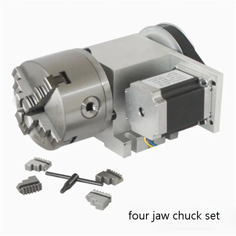 

Three/Four Jaw Lathe Chuck Two Phase 57 Stepper Motor (6:1) 4th Axis A Axis Rotary Axis K5M-6-100 for CNC Router