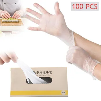 

100pcs Disposable Latex Gloves White Non-Slip Acid and Alkali Laboratory Rubber Latex Gloves Household Cleaning Products