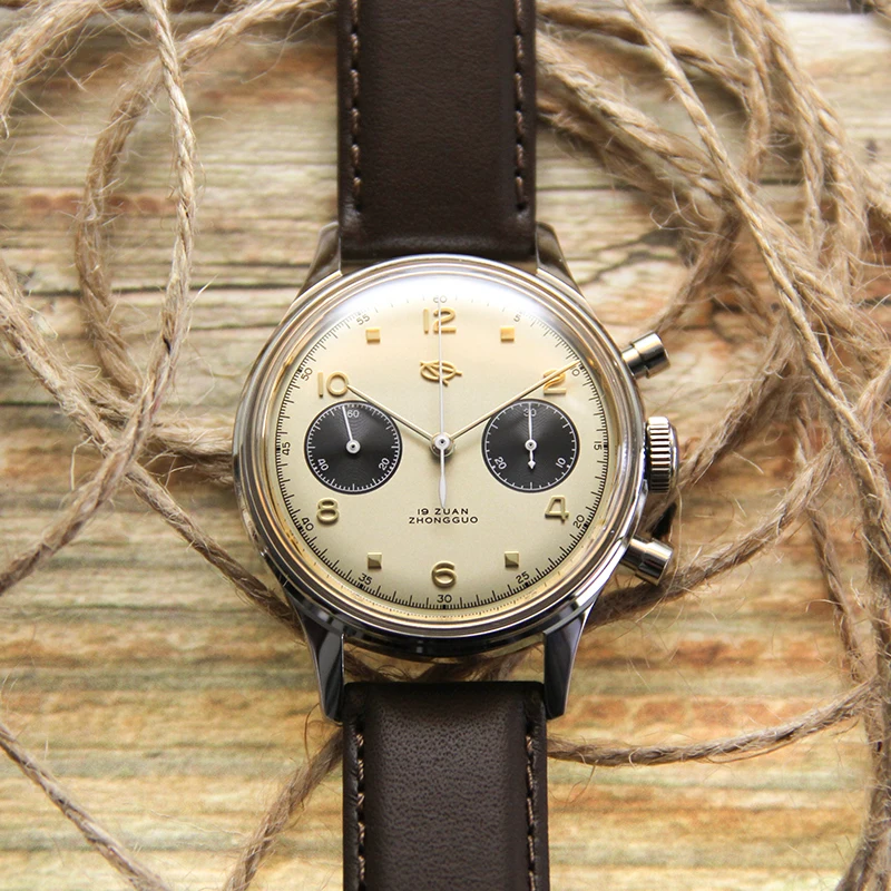 Jam Tangan Chronograph Pria Bisnis Bintang Merah 19 Zuan 1901 Gerakan Camar  1963 Akrilik 38Mm Jam Tangan Pilot Chrono Angkatan Udara HKED - AliExpress  Jam tangan