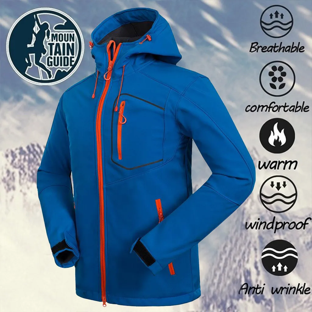

2019 M-L4 Men Windproof Waterproof Jacket Winter Warm Coat Hiking Camping Outdoor Jacket Hoodie Softshell Jacket Men Corta Vento
