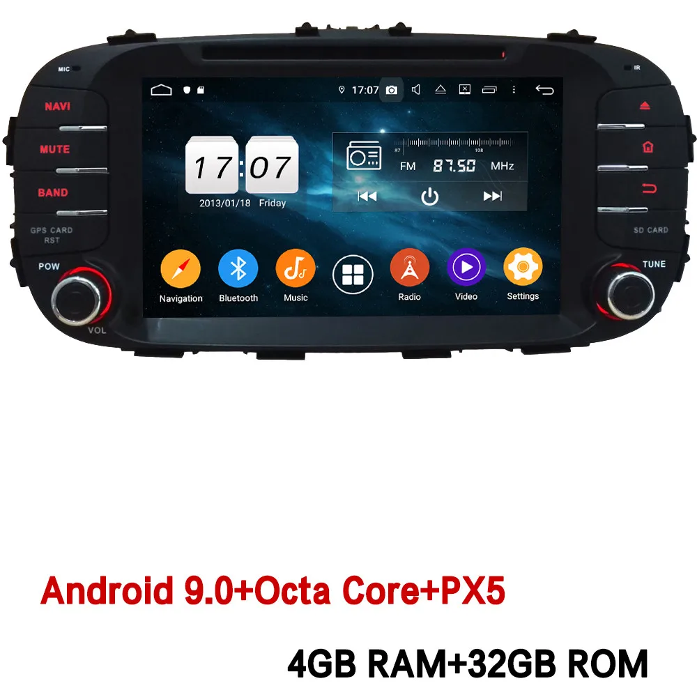 4GB RAM x 32GB ROM Klyde ips 4G Android 9,0 Восьмиядерный 4 Гб ОЗУ 64 Гб ПЗУ DSP BT автомобильный DVD мультимедийный плеер радио gps ГЛОНАСС для Kia Soul - Цвет: 4GB RAM x 32GB ROM