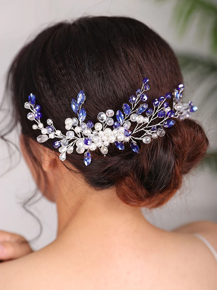 Wedding Headdress Rhinestones Hair comb Crystal Headwear Banquet party Prom Fascinators Bridal Hairpiece for women