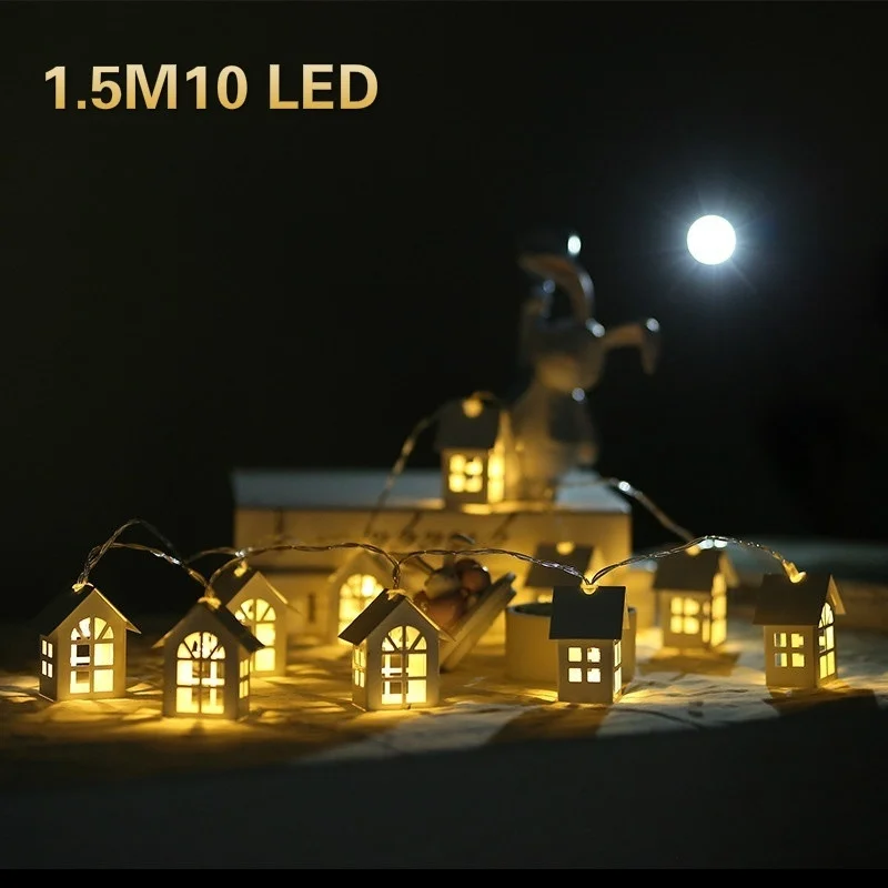 1,5 м 10 Светодиодный светильник для рождественской елки в стиле дома Сказочный светильник светодиодный гирлянда для свадьбы нового года Рождественские украшения для елки