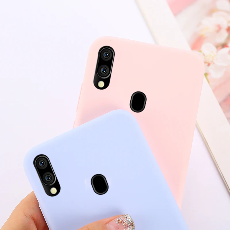 Solid Color Soft TPU Silicone Cover For Samsung Galaxy A10 A30 A40 A50 A70 Case For Samsung Galaxy M20 S10 Plus S10E Case