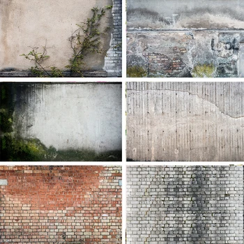 

Nitree Fotograficos Photography Backdrop Grey Red Brick Wall Broken Mottled Cement Wall Photo Studio Props Background Vinyl