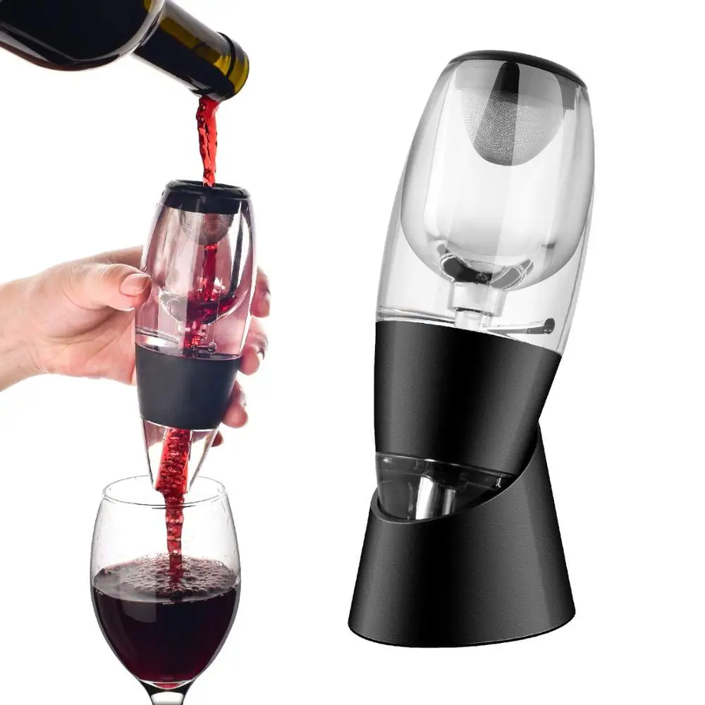 

Portable Wine Aerator Pourer Diffuser Decanter Spout with Base for Red Wine Aerator Filter Magic Decanter Essential Equipment