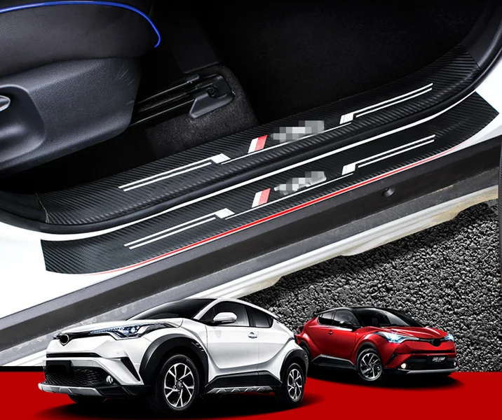 Углеродное волокно Добро пожаловать педаль порога Накладка для Toyota C-HR CHR