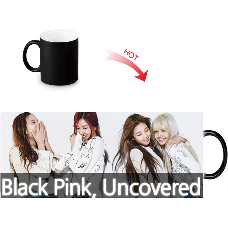 BLACKPINK Керамика Морфинг термокомпрессор для печатания на чашке чувствительный Цвет изменение Morph кружки удивительные питьевой Кофе чашки отличные подарки - Цвет: 5